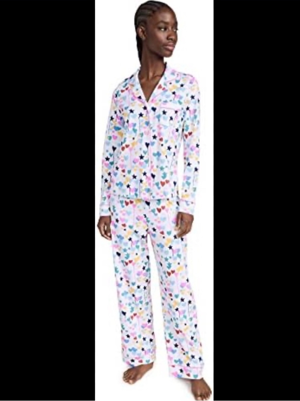 Roller Rabbit x Kerri Rosenthal long sleeve pajamas - "Starry Starry Love" print